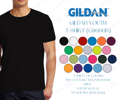 Gildan Youth Blank T-Shirt (X-Small to Large)G8000