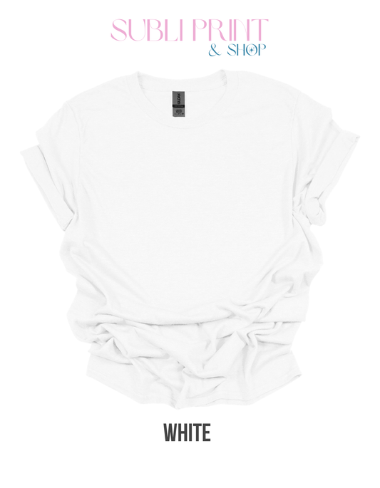 White Gildan Youth & Adult T-Shirt G8000