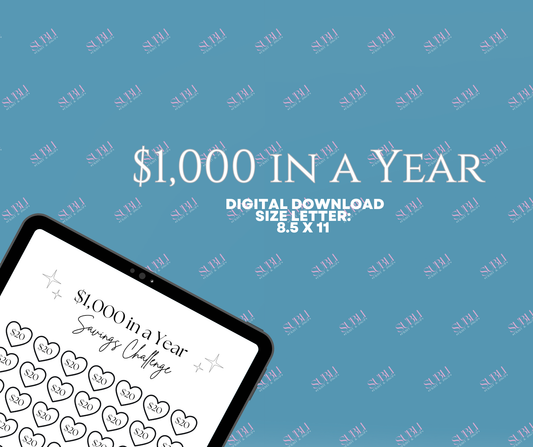 ✨$1,000 in a Year - Weekly Savings Challenge✨