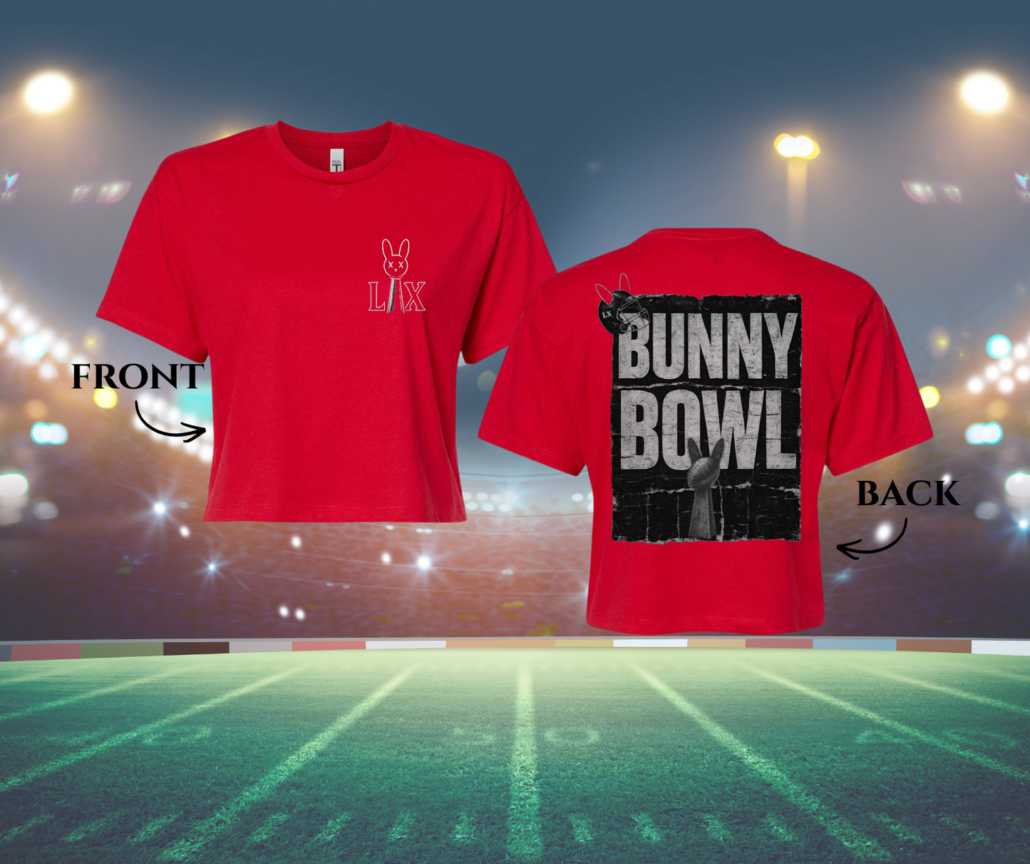 Bad Bunny Front & Back (T-Shirt, CropTop or Tank Top)