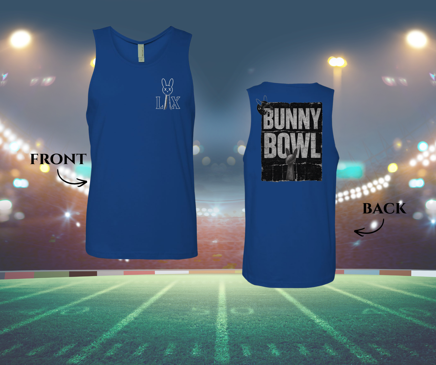 Bad Bunny Front & Back (T-Shirt, CropTop or Tank Top)